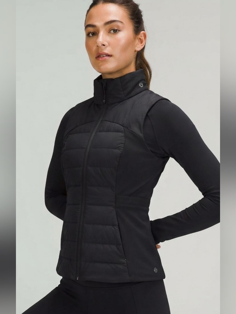 Lululemon Women's Black Down For It All Vest Puff Full Zip! 6 Excellent